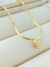 COLAR CHOKER FITA COM PINGENTE CRAVEJADO FOLHADO A OURO