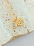 COLAR LINHA SIGNOS PEDRA NATURAL FOLHADO A OURO-LIBRA