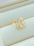 ANEL CRAVEJADO CRISTAL FOLHEADO A OURO