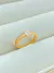 ANEL LINHAS DUPLAS COM PONTO DE LUZ GOTA FOLHADO A OURO