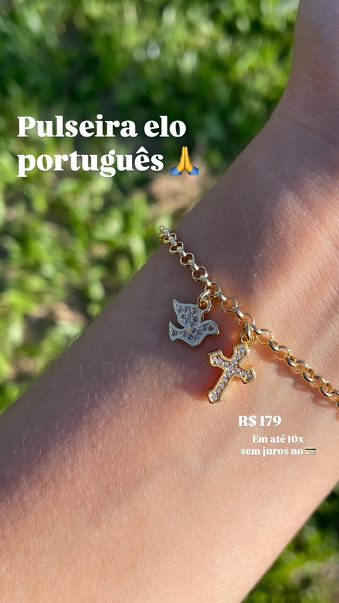 Pulseira Cruz e Símbolo da paz