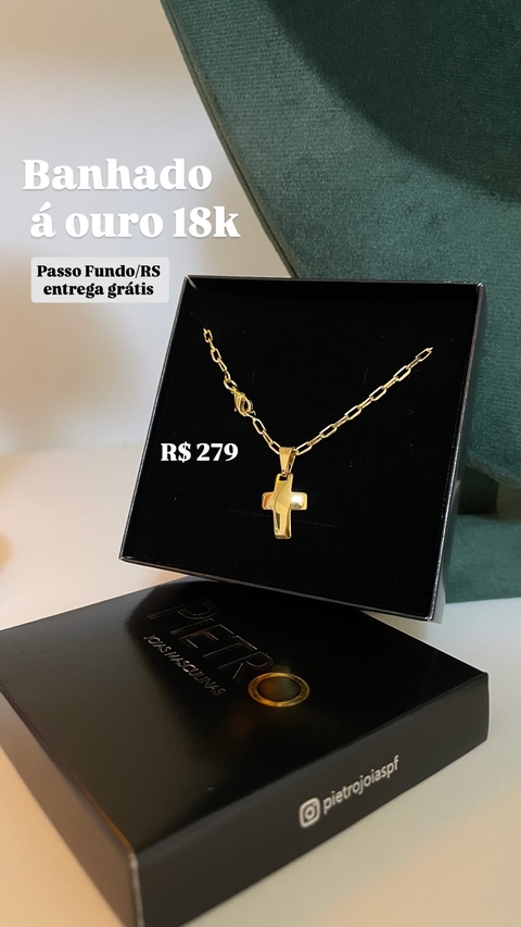 Corrente Masculina Cartier com cruz P - comprar online