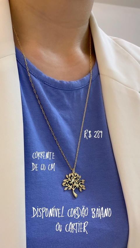 Cordão Baiano fino ou Cartier com Árvore da Vida - comprar online