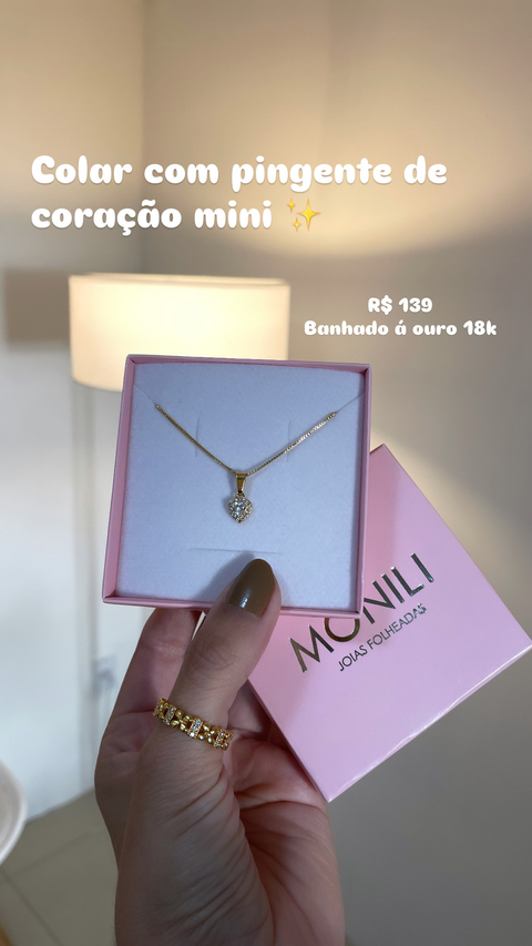 Colar com pingente coração mini