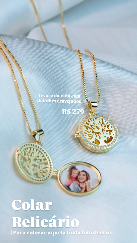 Colar Relicário Árvore da Vida ✨ - comprar online