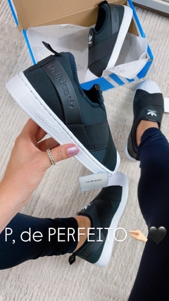 SLIPON PRETO/BRANCO