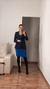 VESTIDO DECOTE MODAL (AZUL) - Nana Banana