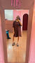 VESTIDO MÉDIO LISTRADO (MARROM COM PRETO)