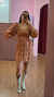 VESTIDO CURTO TINA (FLORAL FUNDO CARAMELO) - Nana Banana