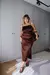 VESTIDO MIDI AMY (MARROM) - Nana Banana