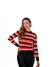 BLUSA MODAL LISTRADA MIX - LARANJA / PRETO / BEGE
