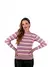 BLUSA MODAL LISTRADA MIX - LILAS / OFF WHITE