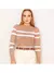 BLUSA CROPPED MODAL - BEGE COM LISTRAS OFF WHITE