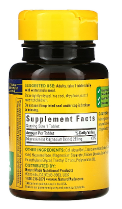 Magnesio 250mg Nature Made - comprar online