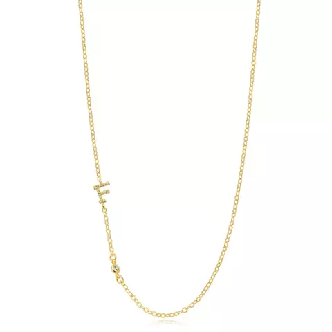 Colar Semijoia Letra F Cravejada