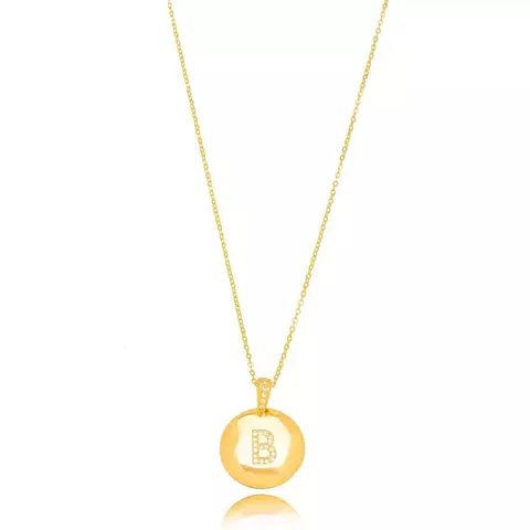 Colar Semijoia Medalha Letra