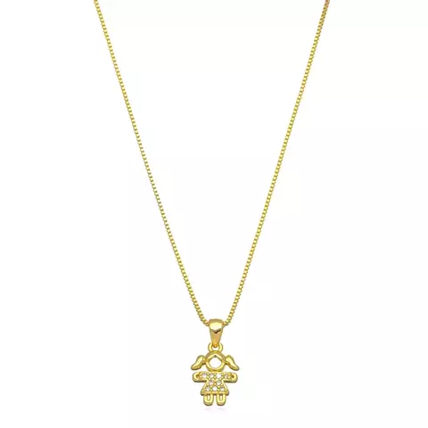 Colar Semijoia 1 Menina Micro Zircônia