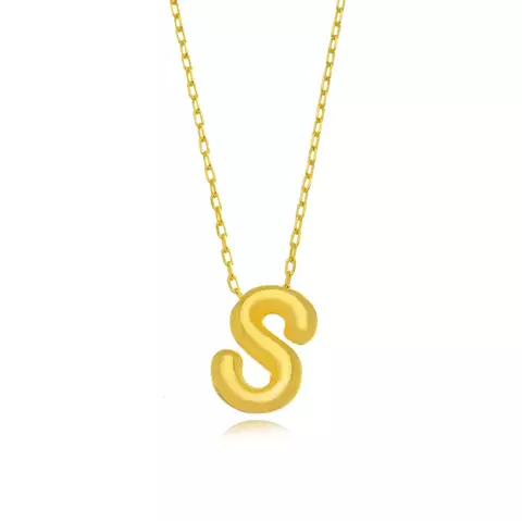 Colar Semijoia Letra S Lisa