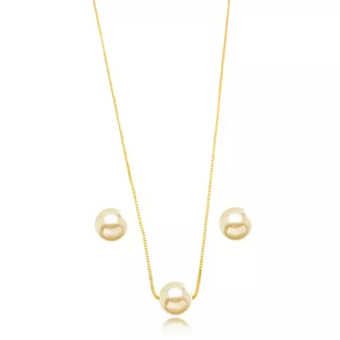 Conjunto Semijoia Pérola