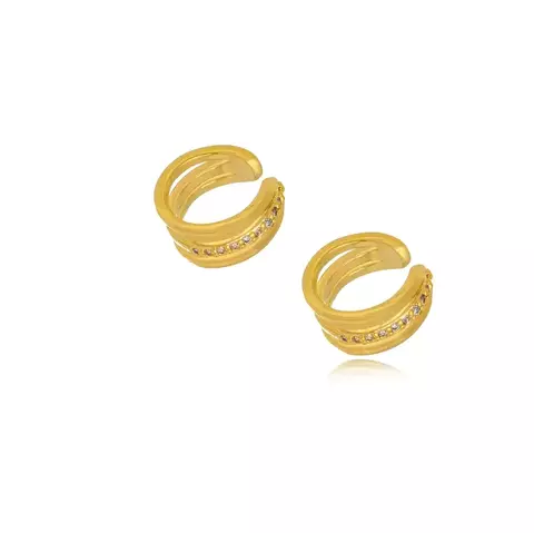 Piercing Semijoia Duplo Fileiras Micro Zircônia