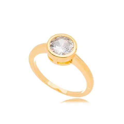 Anel Semijoia Solitário Redondo Cristal