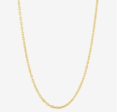 Corrente Cadeado Ouro 18K Longa 1 mm com 70 cm
