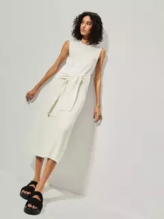 Vestido Anselmi com amarração off white