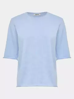 Blusa Decote careca Anselmi azul gelo - KLANNS