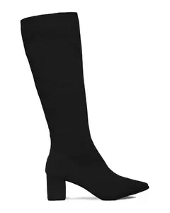 Bota cano alto em Tricot Anselmi preta - comprar online