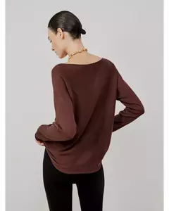 Blusa canoa em Tricot Anselmi chocolate na internet