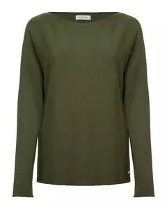 Blusa canoa em Tricot Anselmi matcha - KLANNS