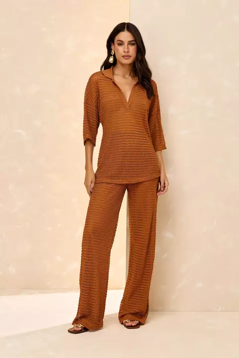Calça Pantalona tela Carlota Costa - comprar online