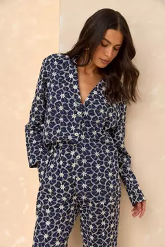 Camisa Ampla Bordada Carlota Costa - comprar online
