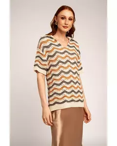 Blusa Gola de tricô chevron Rafaela Tomazzoni - comprar online
