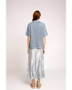 Blusa Gola de tricô azul céu Rafaela Tomazzoni - loja online
