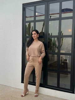 Calça em Tricot Anselmi Amendoa - comprar online