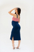VESTIDO GESTANTE MIDI FENDA LISTRAS - loja online
