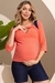 BLUSA GESTANTE MANGA 3/4 COM DETALHE PEACH - A Gestante Varejo