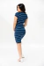 VESTIDO GESTANTE GOLA ALTA LISTRADO - loja online