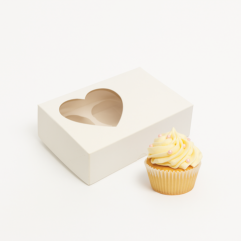 CAJA PARA MUFFINS CON VISOR DE CORAZON - comprar online