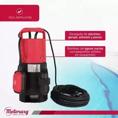 Bomba Sumergible Motorarg SAP AS 100 – 1 HP, 8 m, 17.500 l/h | Ideal para desagote de aguas sucias - tienda online