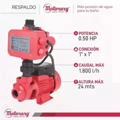 Imagen de Bomba Presurizadora Motorarg PF PRES 0.5 HP – Con controlador automático