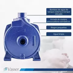 Bomba Centrífuga Vasser QC 75 – 0.75 HP, 18 m, 75 l/min | Ideal para elevación de agua limpia - HidroAg