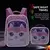 Kit Mochila Escolar Infantil 3 Peças com Rodinha Gatinha
