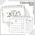 Calendários preto e branco