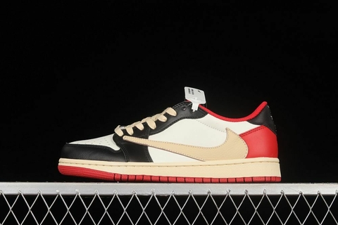 TRAVIS SCOTT X AIR JORDAN 1 LOW OG BEIGE/BLACK/RED