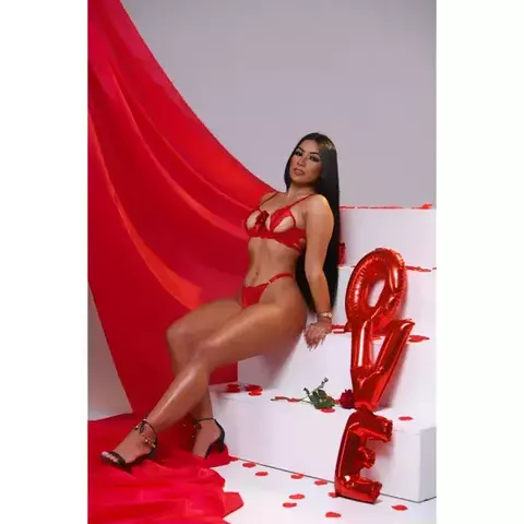 Conjunto Sutiã com Renda e Calcinha Fio Duplo