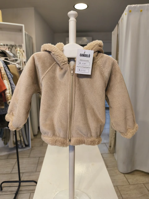 campera corderito corderoy rosa y beige