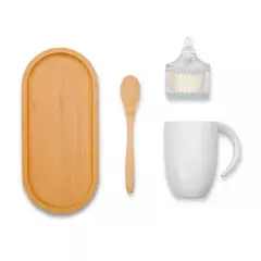 Kit Para Café Com Vela Aromatizada - 4 Pçs - Onze22 Personalizados 