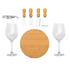 Kit Queijo E Vinho Com Abridor Saca Rolhas- 8 Pçs. - Onze22 Personalizados 